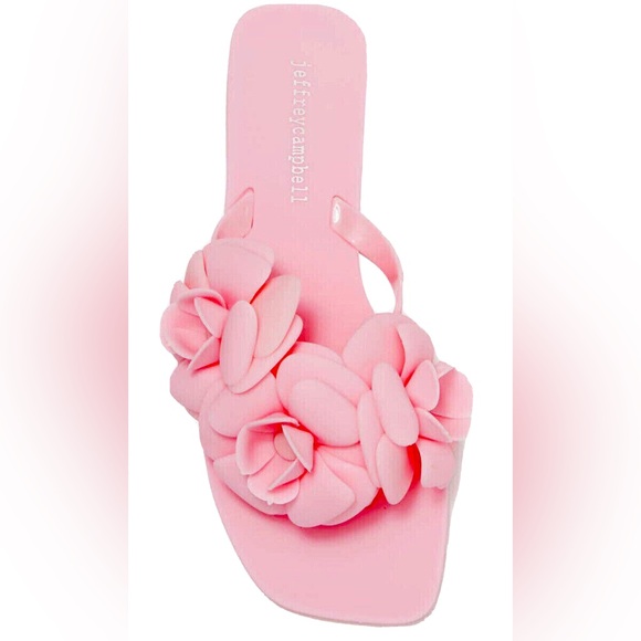 NWT Jeffrey Campbell Fleuris Pink Floral Sandals Sz 39/8 - Picture 1 of 5